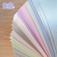 Load image into Gallery viewer, Winter Wonderland Paper Pack A5, 60 Sheets | Plain & Sparkle Paper Pad | Blue Lilac Turquoise Silver Craft Paper
