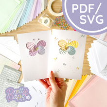 Load image into Gallery viewer, Butterfly Mini Iris Folding Pattern PDF &amp; SVG | Beginner Printable Download | Cut File | Card Making Template
