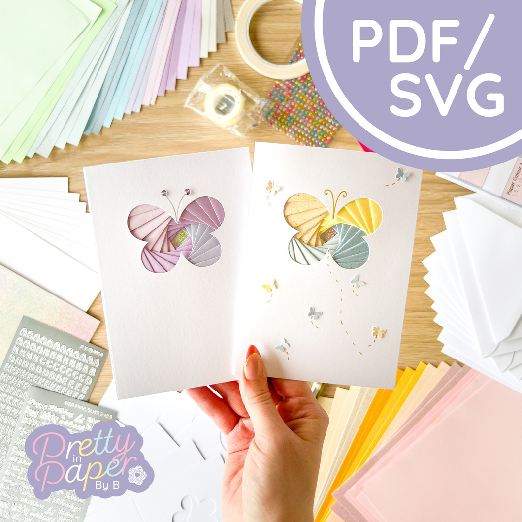 Butterfly Mini Iris Folding Pattern PDF & SVG | Beginner Printable Download | Cut File | Card Making Template