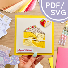 Load image into Gallery viewer, cake-slice-iris-folding-pattern