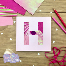 Load image into Gallery viewer, Letter H Iris Folding Pattern PDF SVG | Alphabet Beginner Iris Folding Pattern Download | Cut File | Card Making Template