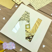 Load image into Gallery viewer, Letter N Iris Folding Pattern Template PDF & SVG | Alphabet Beginner Download | Cut File | Card Making