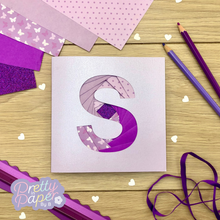 Load image into Gallery viewer, Letter S Iris Folding Pattern Template PDF & SVG | Alphabet Intermediate Download | Cut File | Card Making