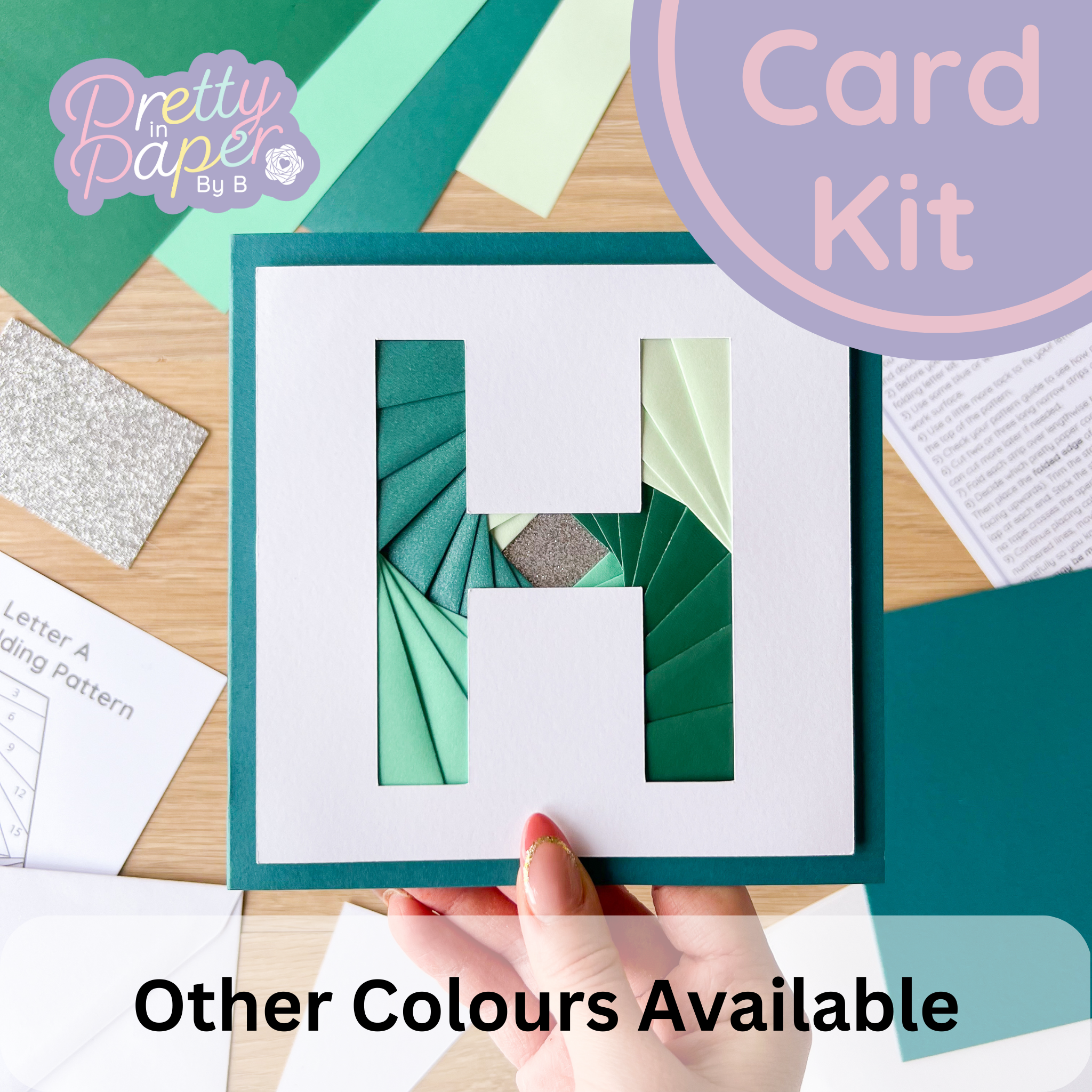 Alphabet Letter H Card Kit | Iris Folding Initial Card Making Kit | Be ...