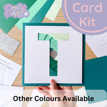 Load image into Gallery viewer, Alphabet Letter T Card Kit | Iris Folding Initial Card Making Kit | Intermediate Craft Kit
