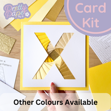 Load image into Gallery viewer, Alphabet Letter X Card Kit | Iris Folding Initial Card Making Kit | Beginner Craft Kit
