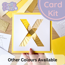 Load image into Gallery viewer, Alphabet Letter X Card Kit | Iris Folding Initial Card Making Kit | Beginner Craft Kit