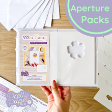 Load image into Gallery viewer, Aperture cards - 6 pansy flowers plus envelopes