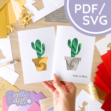 Load image into Gallery viewer, Cactus Plant Iris Folding Pattern Template