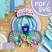Load image into Gallery viewer, Princess Carriage Iris Folding Template