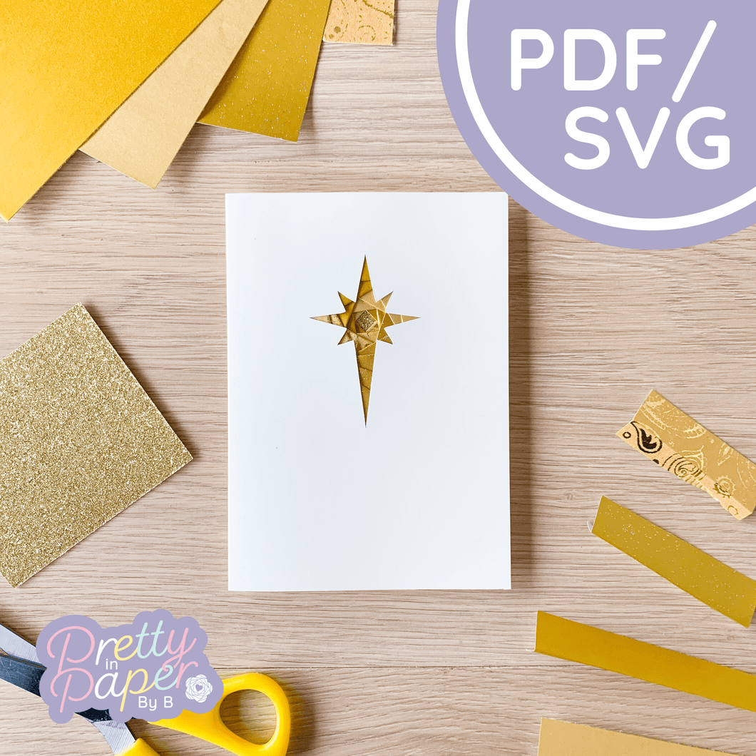 Christmas Star Iris Folding Pattern Mini PDF & SVG | Xmas Printable Download | Cut File
