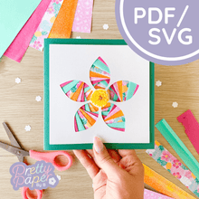 Load image into Gallery viewer, Flower Petals Iris Folding Pattern Template