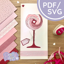 Load image into Gallery viewer, Gin glass iris folding Template