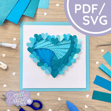Load image into Gallery viewer, Heart Large Iris Folding Pattern PDF & SVG | Beginner Printable Download | Cut File