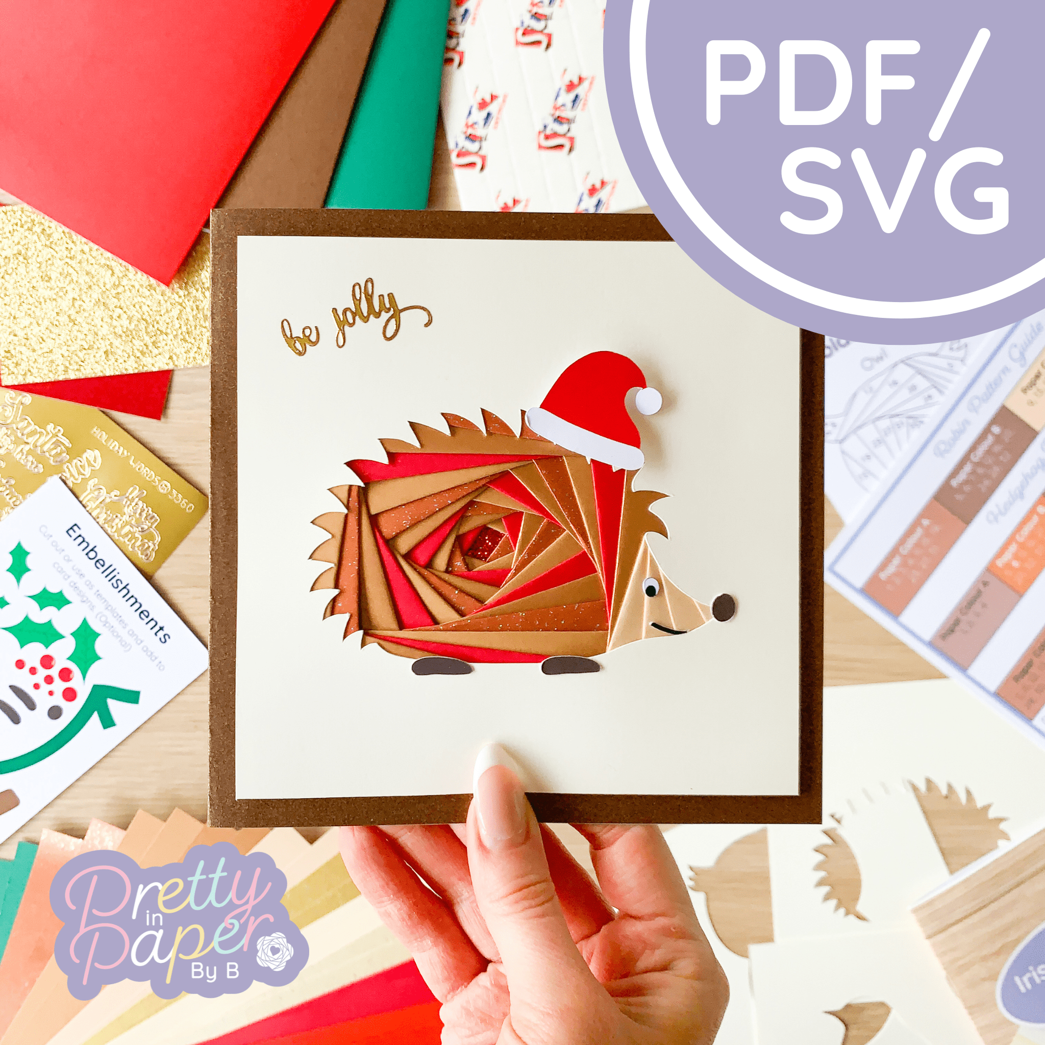 hedgehog iris folding pattern pdf & svg | animal printable