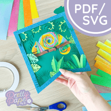 Load image into Gallery viewer, Iris Folding Chameleon Pattern