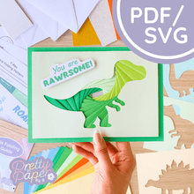 Load image into Gallery viewer, Iris Folding Dinosaur Template