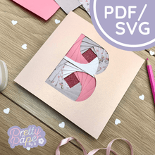 Load image into Gallery viewer, Letter B Iris Folding Template