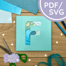 Load image into Gallery viewer, letter F iris folding template