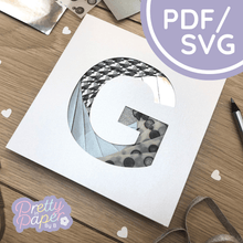 Load image into Gallery viewer, Letter G Iris Folding template