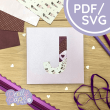Load image into Gallery viewer, Letter J Iris Folding Template