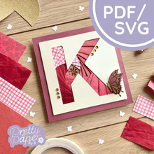 Load image into Gallery viewer, Letter K iris folding template