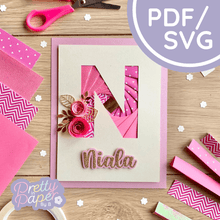 Load image into Gallery viewer, Letter N Iris Folding template
