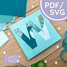 Load image into Gallery viewer, Letter W Iris Folding Template