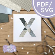 Load image into Gallery viewer, Letter X Iris Folding Template
