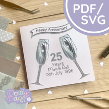 Load image into Gallery viewer, Iris Folding Champagne Glass Template