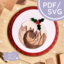 Load image into Gallery viewer, Iris Folding Christmas Pudding Template