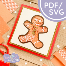 Load image into Gallery viewer, Gingerbread man iris folding template