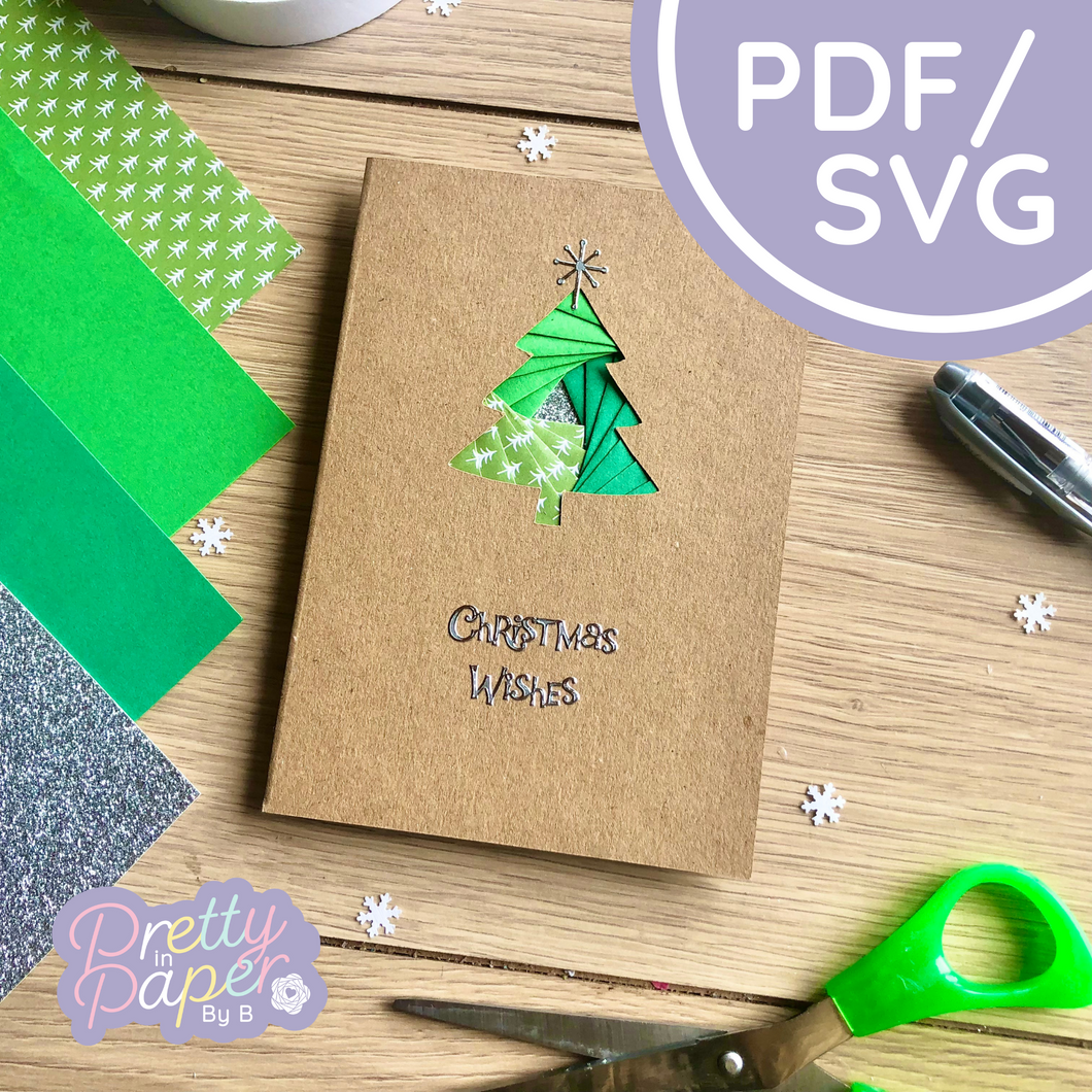 Iris Folding Christmas Tree Mini Template