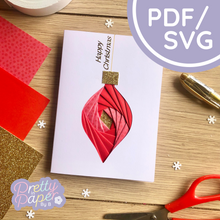 Load image into Gallery viewer, Large Bauble Iris Folding Template Pattern