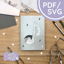 Load image into Gallery viewer, Musical Note Iris Folding Template