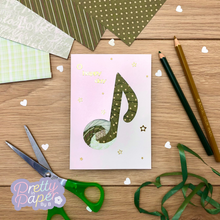 Load image into Gallery viewer, Music Note Iris Folding Pattern Template
