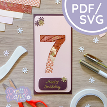 Load image into Gallery viewer, Number 7 Iris Folding Template