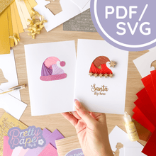 Load image into Gallery viewer, Santa Hat Mini Iris Folding Pattern Template