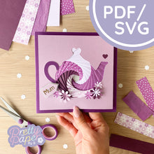 Load image into Gallery viewer, Teapot Iris Folding Pattern Template