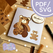 Load image into Gallery viewer, Teddy Bear Iris Folding Template