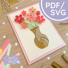 Load image into Gallery viewer, Vase Iris Folding Template