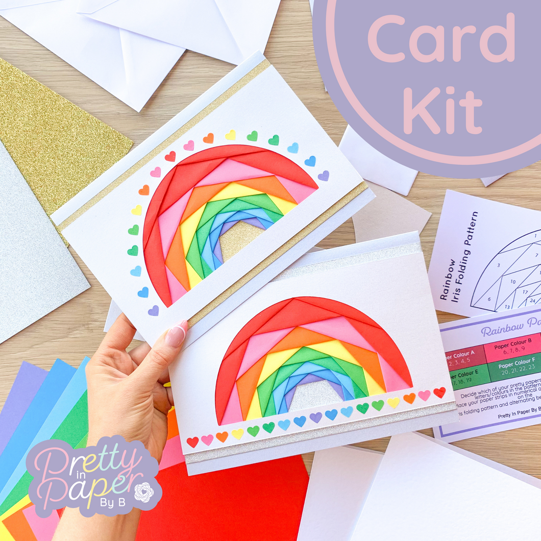 Rainbow Iris Folding Card Making Kit | Rainbow Craft Kit | Letterbox Gift Beginners