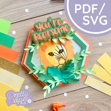 Load image into Gallery viewer, Wild Cat Lion Iris Folding Template
