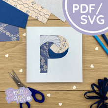 Load image into Gallery viewer, Letter P Iris Folding Template