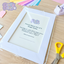 Load image into Gallery viewer, A4 Picture mount set of 3 bright white
