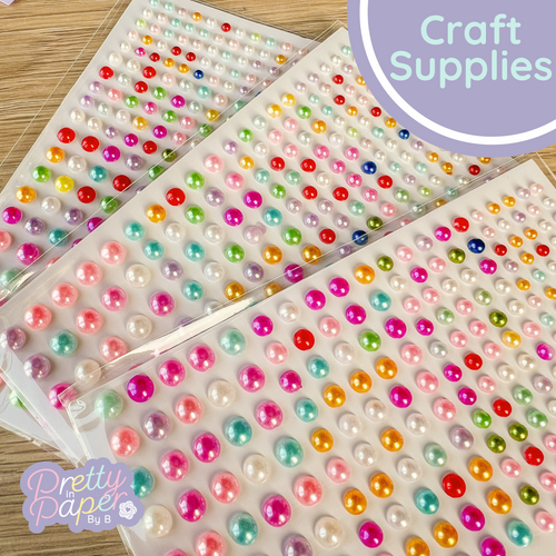 Adhesive pearl gem embellishments