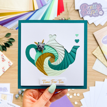 Load image into Gallery viewer, Tea pot greeting card made with iris folding
