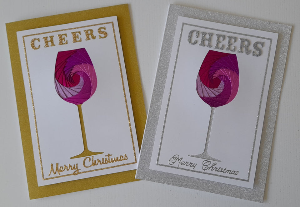 Two wine glass cards