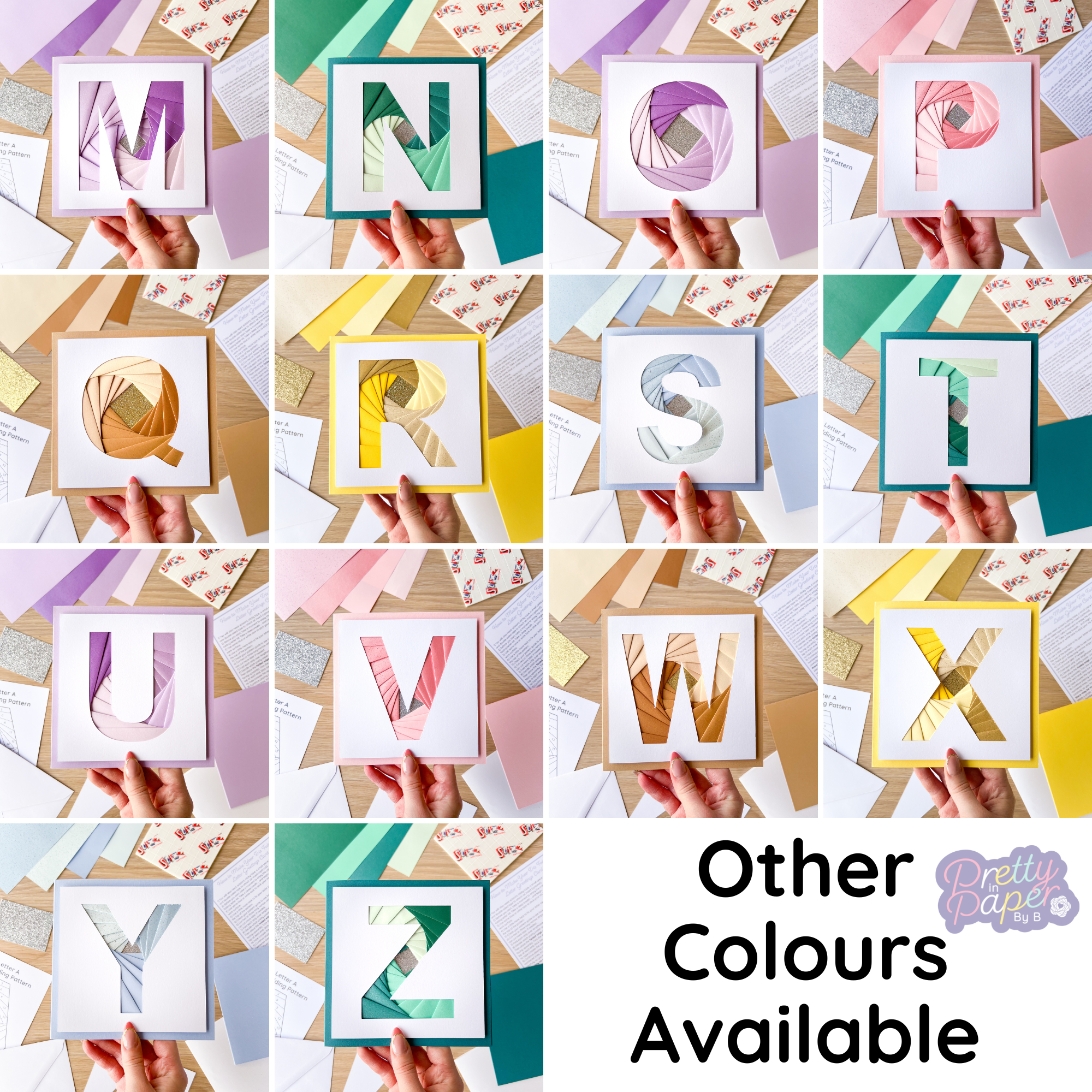 Alphabet Letter M Card Kit | Iris Folding Card Making Kit | Beginner ...