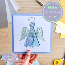 Load image into Gallery viewer, Blue iris folding angel card
